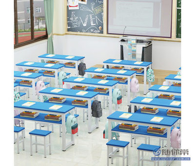【自主品牌学校校园培训班课桌椅中小学生彩色单双人课桌凳辅导班美术桌双层】睢宁县巅峰家具厂 - 产品库
